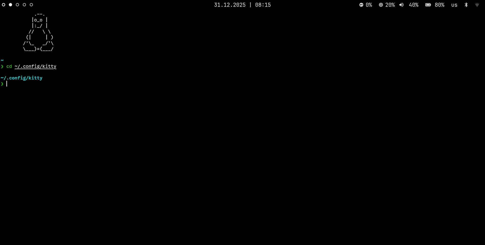 change directory to ~/.config/kitty