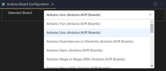 Arduino Select Board Config